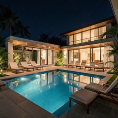 Fototapeta premium swimming pool at night