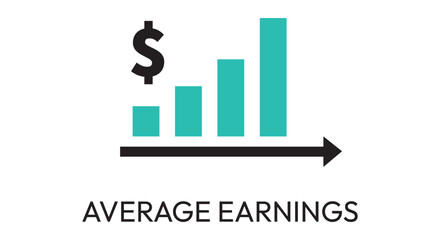 Fototapeta premium Business growth chart showing average earnings increase