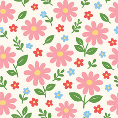Bold_Pink_Daisy_and_Mini_Floral_Seamless_Pattern