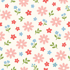 Minimalist_Pastel_Pink_Flower_and_Small_Blue_Floral_Pattern