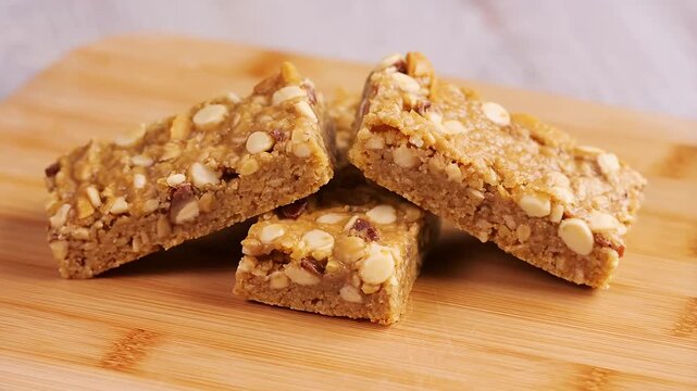 Sweet oat and nut bars for a delicious snack treat, baked goods, wholesome food, simple recipe, oat bars.