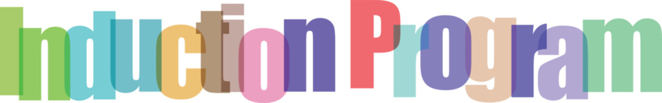 Colorful 3D Text 'Induction Program' on White Background