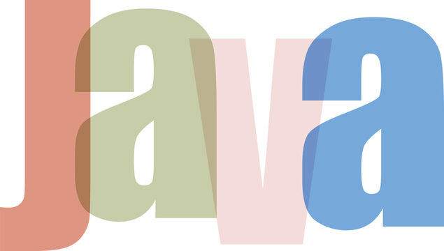 Transparent Overlapping "Java" Text in Muted Colors on White Background