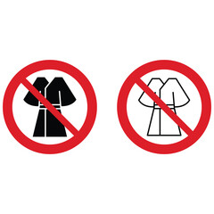 no kimono prohibition sign vector icon