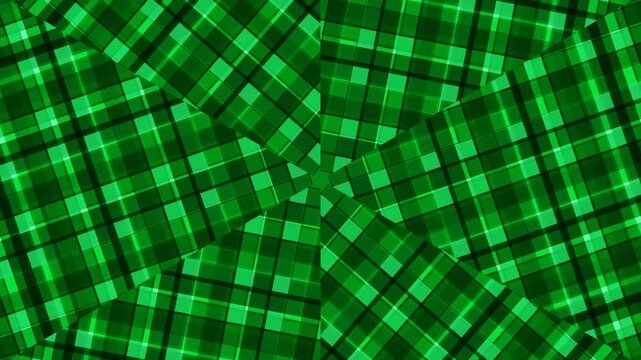 Vibrant Green Plaid Tartan Abstract Kaleidoscope Design