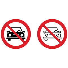 no car prohibition sign vector icon