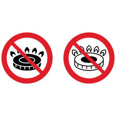 no gas burner prohibition sign vector icon