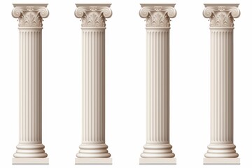 Naklejka premium Four ancient architectural pillars showing classical design and details
