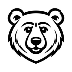 Dibujo sencillo con líneas de la cabeza de un oso pardo simpático  © teracreonte