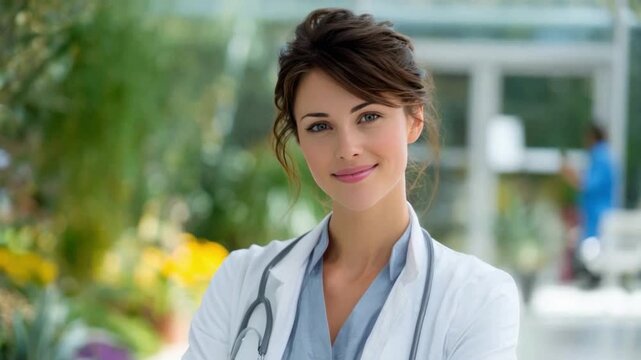 The Compassionate Caregiver: A portrait of a dedicated healthcare professional, radiating warmth and expertise, symbolizes trust and empathy within the medical realm.