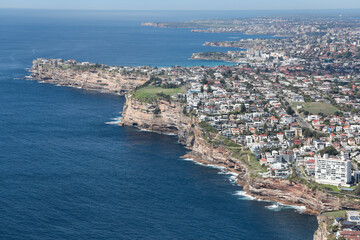 High Angle Landscape of Australian Residential Area along the Dramatic Coast