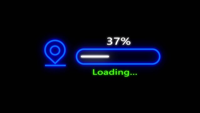 Loading bar concept.  Percentage loading icon illustration. Loading bar on black background.