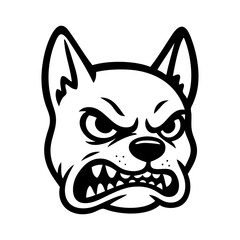 Dibujo sencillo con líneas de la cara de un perro enojado  © teracreonte