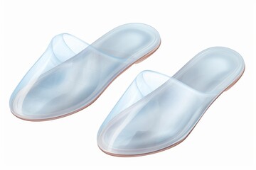 Fototapeta premium Pair of transparent slippers representing a modern glass slipper