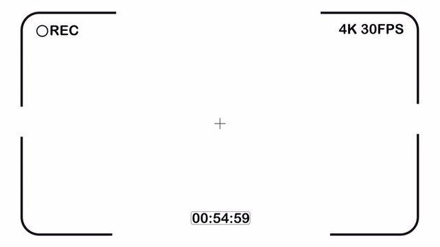 Camera recorder screen overlay interface with alpha channel, Camcorder interface for video cameras on a transparent background
