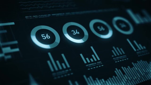 Business And Technology Digital Screen Background
Animation of a glitch business technology background with stats market data on a dark elegant design
