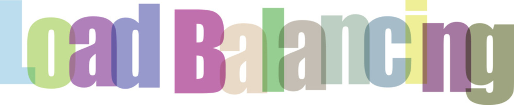 Load Balancing Text in Overlapping Colorful Vector Illustration