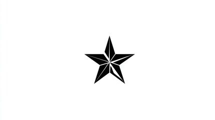 Obraz premium A central graphic of a black five-pointed star with dimensional shadowing details