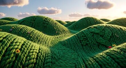 Rolling green hills landscape sunny Ireland countryside view