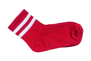 Obraz premium Red Christmas Sock Isolated on Transparent Background Winter Clothing