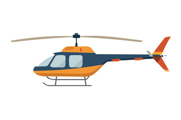 Fototapeta premium Helicopter Illustration Set: Side, Front, and Top Views on White Background 