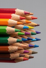 Obraz premium Colored Pencils Close-Up Representing Creativity and Diversity