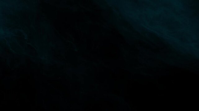 Slow-moving faint cyan fog texture on very dark background, perfect for subtle vfx work