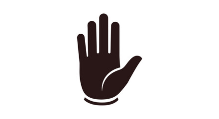This bold vector graphic illustration presents a clear, open palm hand gesture, symbolizing a stop, halt, warning, or greeting, ideal for various digital design projects and user interfaces.