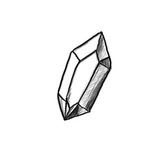 Crystal meditation yoga &ndash; Hand drawn illustration, black pencil, transparent PNG, human made/no ai