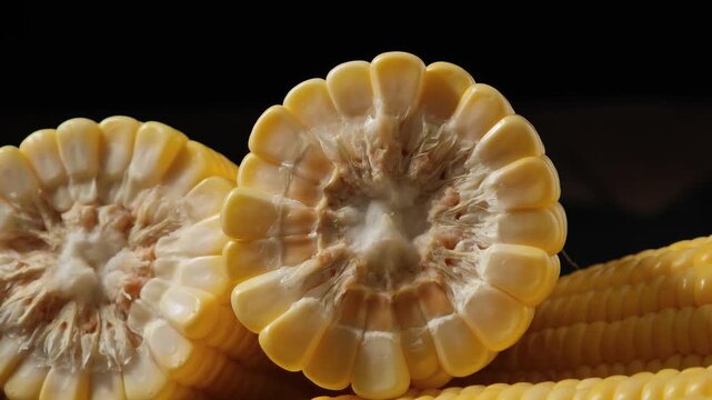 Close-up of fresh sweet corn.	