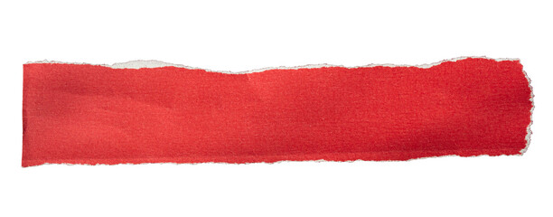 Obraz premium Ripped red paper strip headline design element PNG