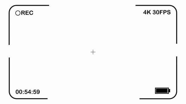 Camera recorder screen overlay interface with alpha channel, Camcorder interface for video cameras on a transparent background
