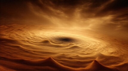 Obraz premium Hypnotic Black Hole Swirling Within Cosmic Nebula, Representing the Mysteries of Space and Gravity's Pull