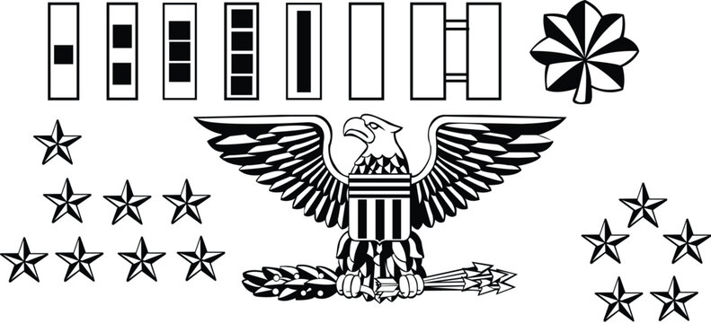Military Army Officer Rank Insignia icon vector illustration 