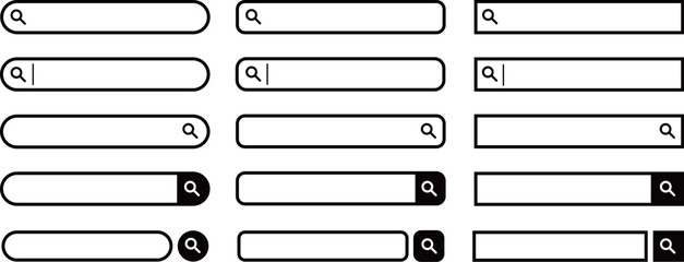 検索窓・検索バーのイラスト素材　セット　Search bar illustration set