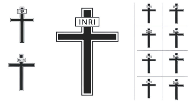 Christian Cross with INRI Sign - Religious Symbol