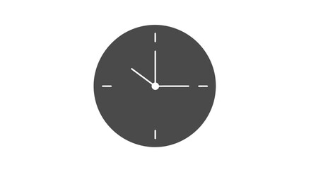 Simple Grey Clock Icon for Time Management and Scheduling