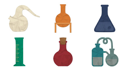 Obraz premium Laboratory glassware and chemistry equipment collection.