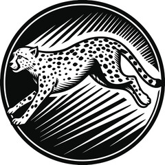 Black and white cheetah vector illustration © Gpx
