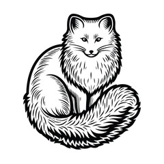 Vector illustration of a sitting arctic fox © Gpx
