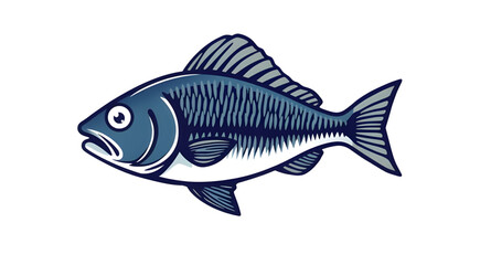 Fototapeta premium fish, vector, illustration, marine, aquatic, ocean, sea, water, animal, wildlife, seafood, fin, tail, scales, gills, swimming, nature, underwater, tropical, river, lake, freshwater, saltwater, cartoon