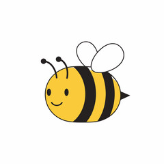 Obraz premium Smiling Cartoon Bee Insect Face.