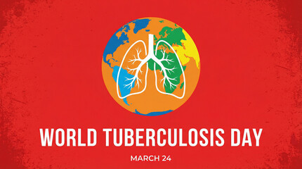 World Tuberculosis Day awareness campaign with lungs and globe