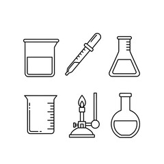 Essential laboratory science equipment icons for innovation and discovery in research and education settings