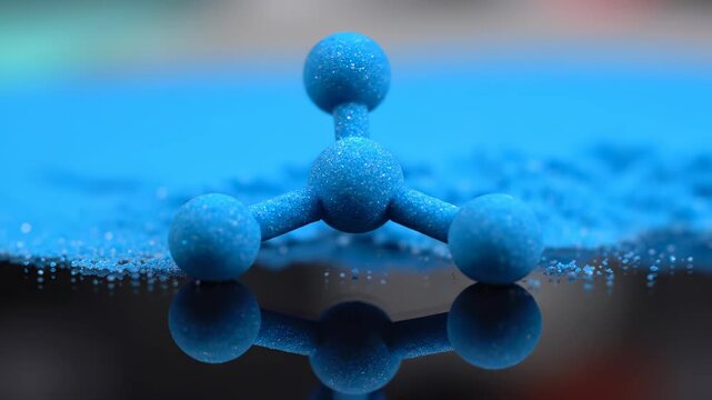 Molecular Structure: A detailed view of a blue molecular structure, a fascinating illustration of the basic building blocks of matter.
