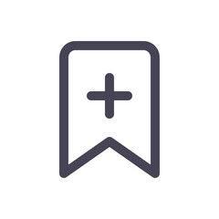 Fototapeta premium Add New Bookmark Plus UI Icon
