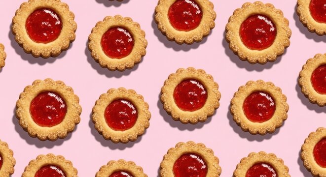 Red Jam Tart Cookie Pattern