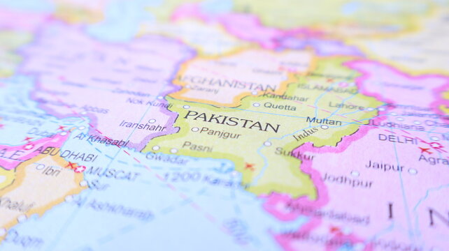 Pakistan on World Map, Travel Destination Concept