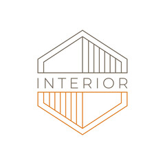 Interior element minimalist logo design vector