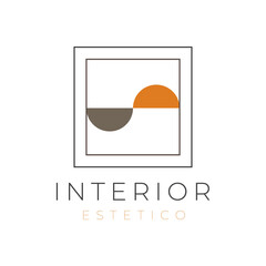 Frame art wall minimalist logo design vector